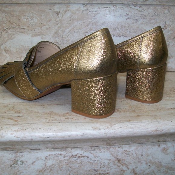 Kenneth Cole New York Women's Macey Kiltie Toe Dress Pump Square Toe Gold 7 1/2 - Picture 5 of 10